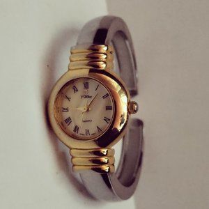 7 WEST Quartz Gold Tone Trimmed Bracelet Watch